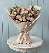 Букет цветов из:  Розы и Лизиантусы #REPLACE_PRED# Белогорье