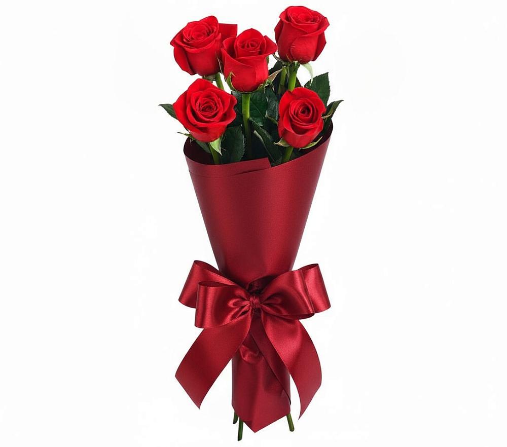 Букет 5 Красных роз Эдлесс Лав в Белогорье