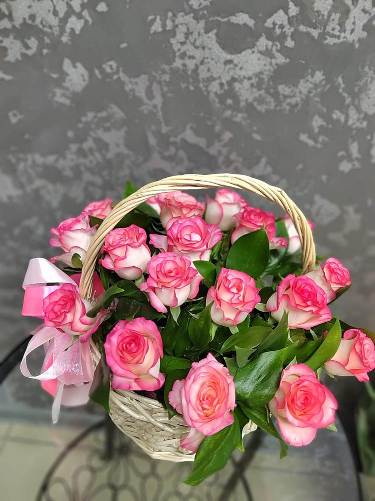 Цветочная композиция из Розы в корзине в Белогорье