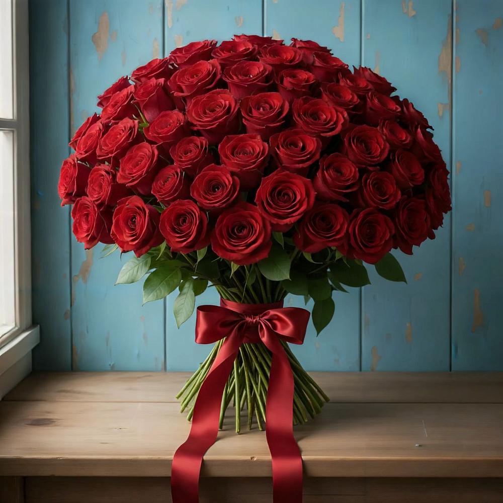 Букет Красные розы Блэк Меджик в Белогорье