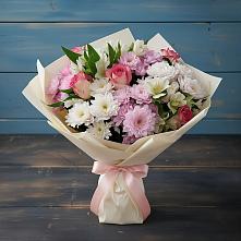 Букет цветов из:  Хризантемы, Альстромерии и Розы в Белогорье