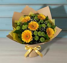 Букет цветов из:  Герберы и Хризантемы в Белогорье