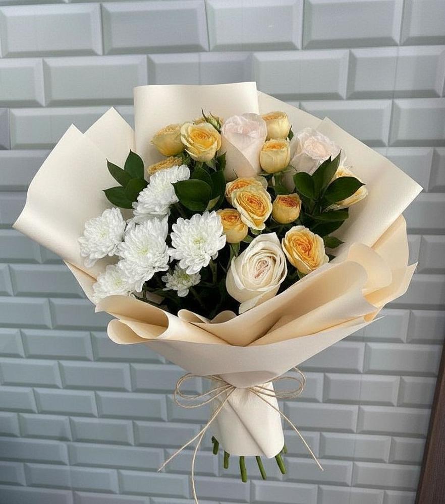 Букет цветов из: Розы и Хризантемы в Белогорье