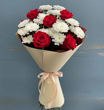 Букет цветов из:  Розы и Хризантемы в Белогорье
