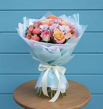 Букет цветов из:  Хризантемы и Розы #REPLACE_PRED# Белогорье