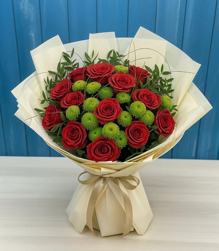 Букет цветов из: Розы и Хризантемы в Белогорье